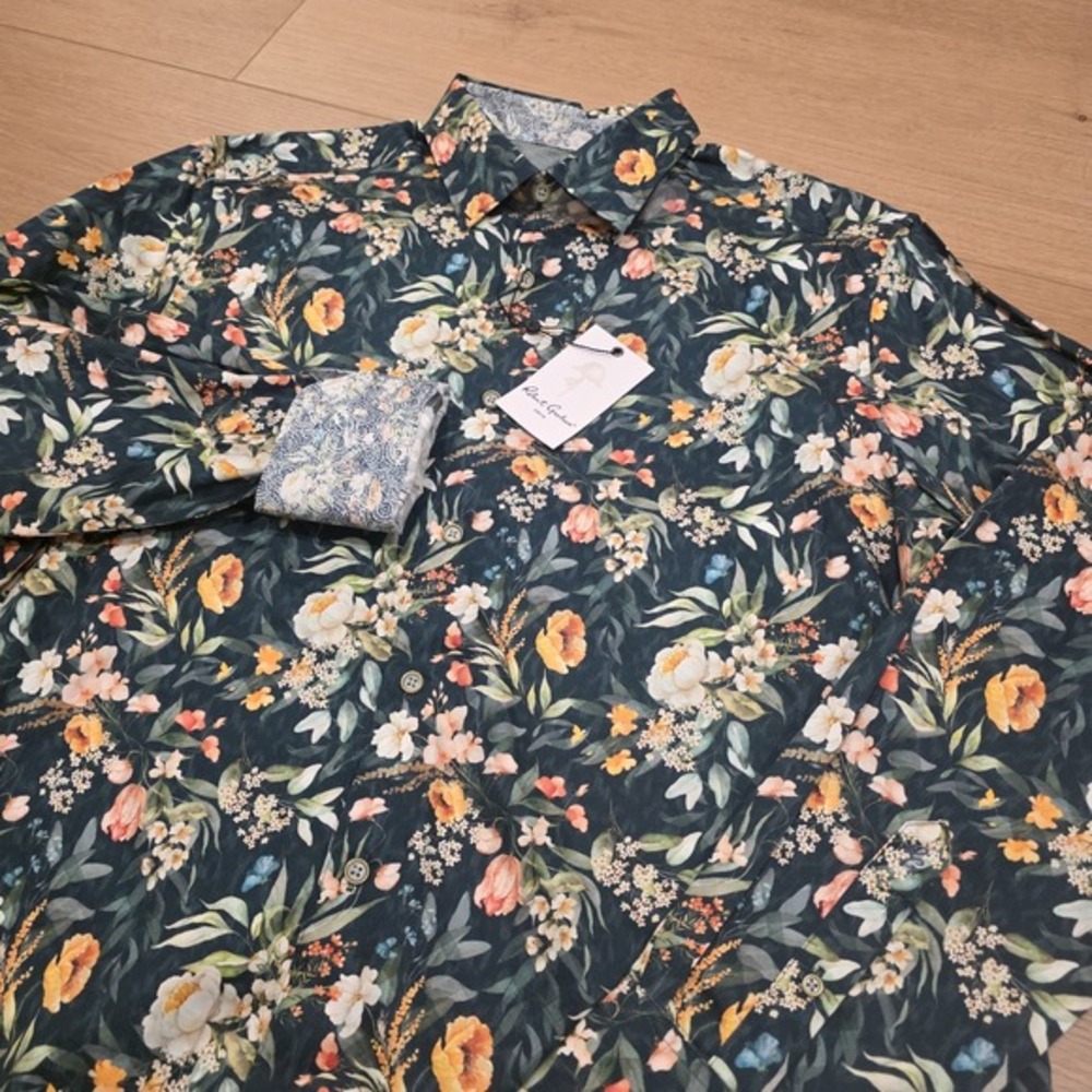 Robert Graham Gatlin Floral Print Long Sleeve Shirt Size XL Classic Fit NWT $198